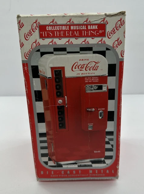 Coca Cola Vending Machine Musical Bank Coke 1994 Red Soda Figure Collectible