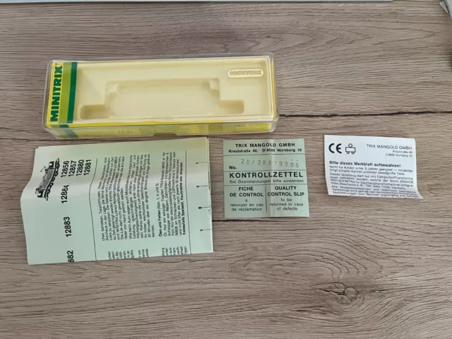 Minitrix 12882 Empty Packaging for Electric Locomotive Good Condition