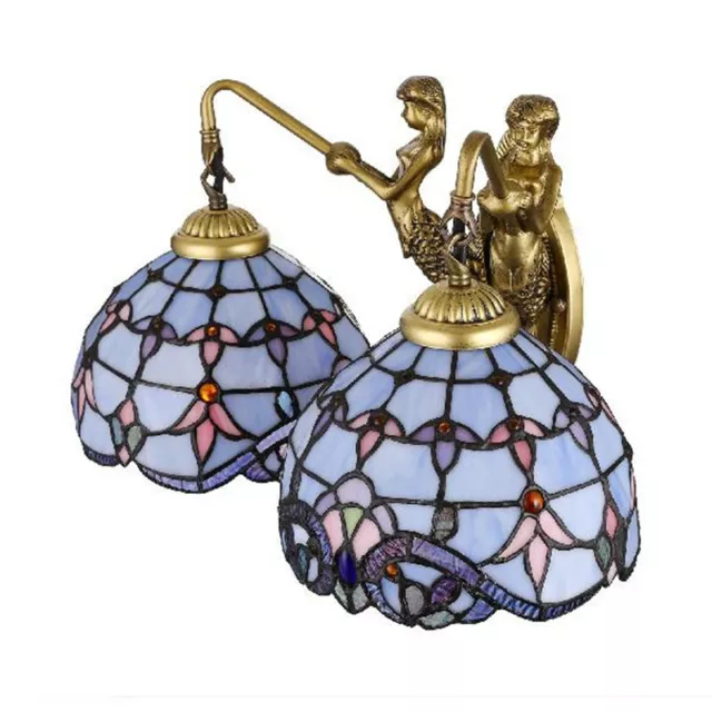 Victorian Wall Sconce Light Bathroom Vanity Lighting Tiffany Stained Glass Light