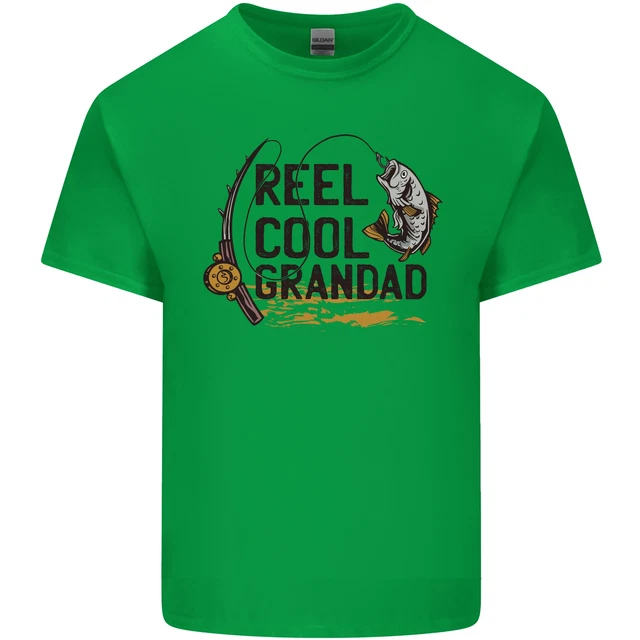 T-shirt da uomo cotone Reel Cool Grandad Funny Fisherman 10