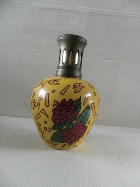 Lampe Berger Paris Céramique Noire Motif Géométrique Blanc - Ancienne, Sans Parfum