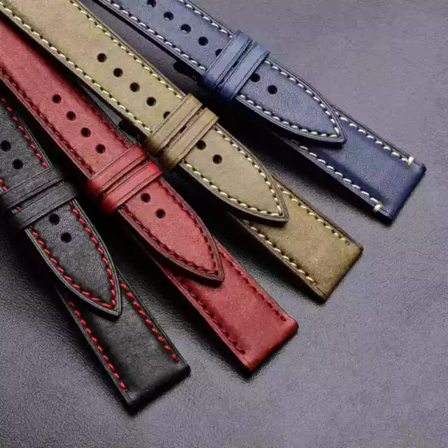 WOCCI  Watch Strap 14mm 18mm 20mm 22mm Nubuck Italian Leather Watchbands for Men 3