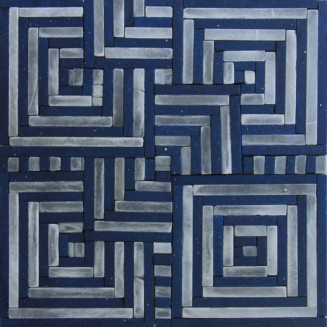 Mosaïque de marbre à motif de papier peint continu