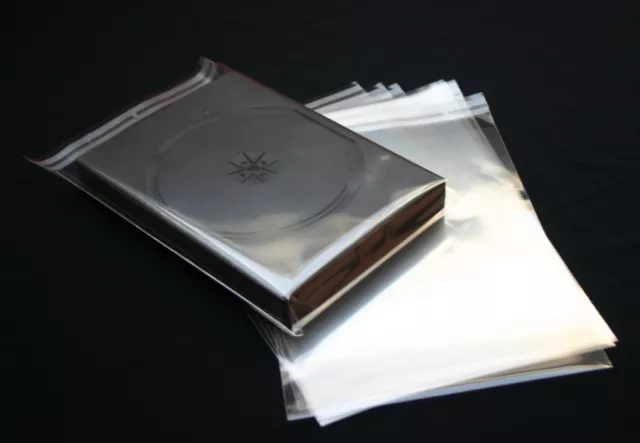 300 DVD Schutzhüllen mit Adhäsionsverschluss für Boxen bis 27 mm dicke