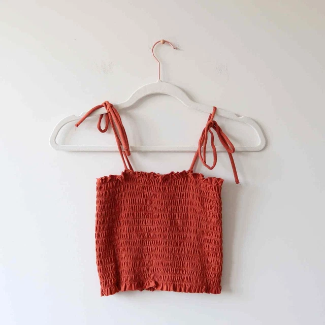 Target Wild Fable Spaghetti Strap Smocked Tank Orange XS