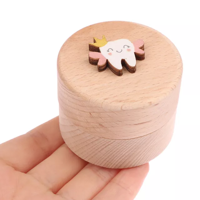 1Pc Baby Teeth Box For Children Teeth Collection Commemorative Box Wooden Bo WY3