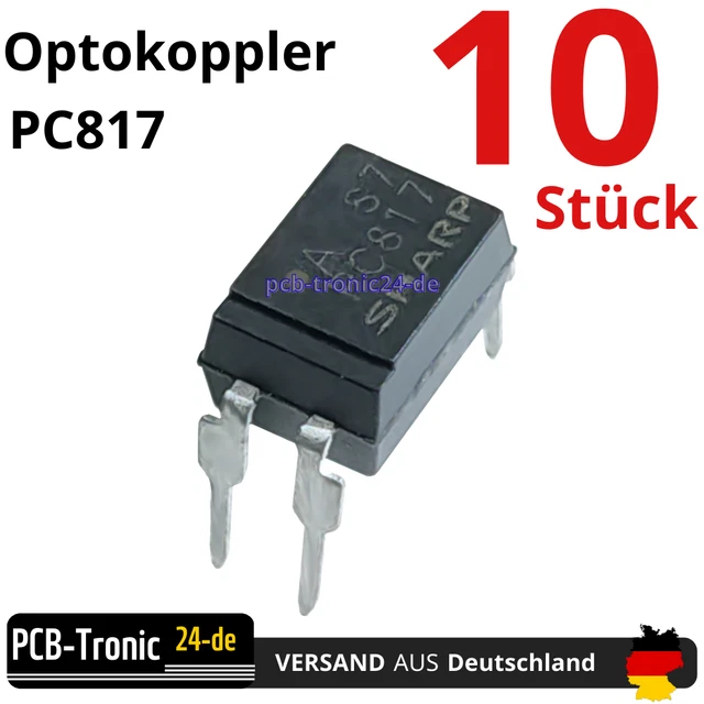 10x Optocoupleurs PC817 - Photocoupleur 1 Canal DIP4 Pour Circuits Électroniques