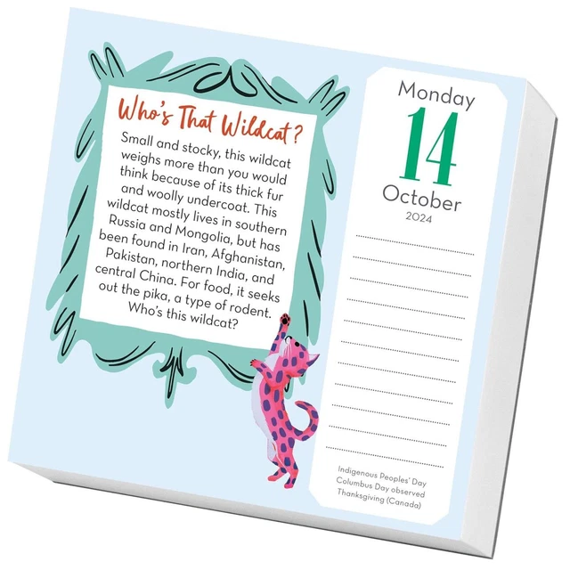 WORKMAN CAT TRIVIA PageADay 2024 Calendar Cat Quotes, True or False