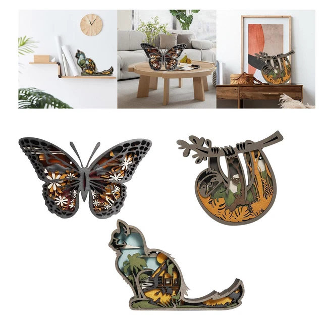 Statue en bois Sculpture animaux Figurines boutique pendaison de crémaillère