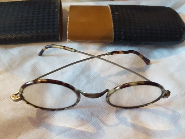 Lunettes De Vue Vintage Signées – Monture Métal, Cristal, Avec étui En Bois – Marque Niort – Occasion