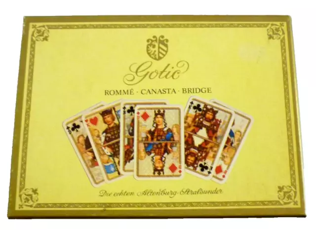 Spielkarten Altenburg-Stralsunder BRIDGE - CANASTA - ROMMÉ 2 Decks GOTIC