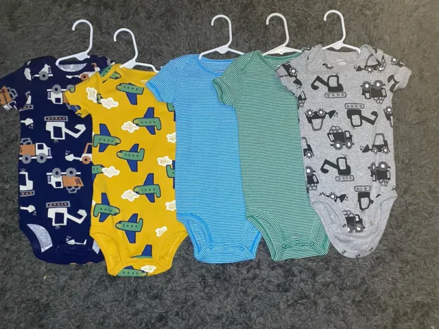 Baby Boy Infant Bodysuits Outfits Carter’s Toddler 24 Months Lot Of 5 New
