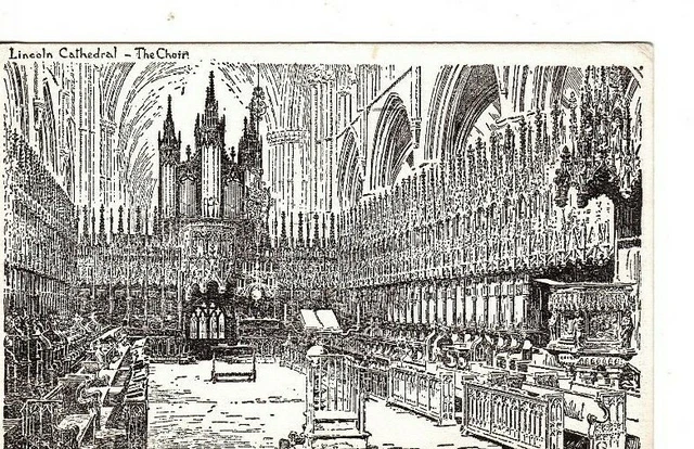 Lincoln Kathedrale - Die Chorzeichnung Postkarte
