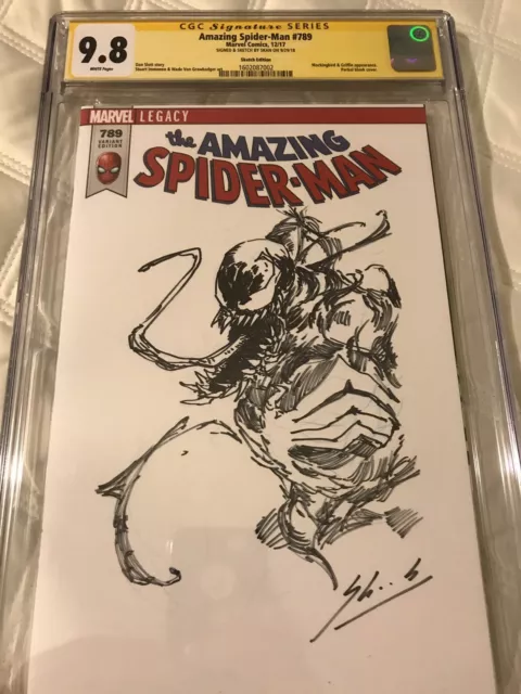 Amazing Spiderman 789 Cgc 9.8 Ss Skan Sketch Venom Full Body Mint Superstar Hot