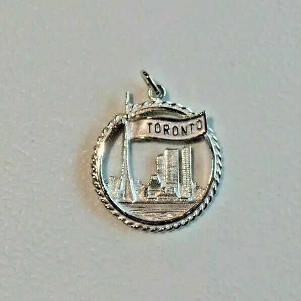 Sterling Silver Toronto Ontario Canada Necklace Bracelet Charm City Scape Tower