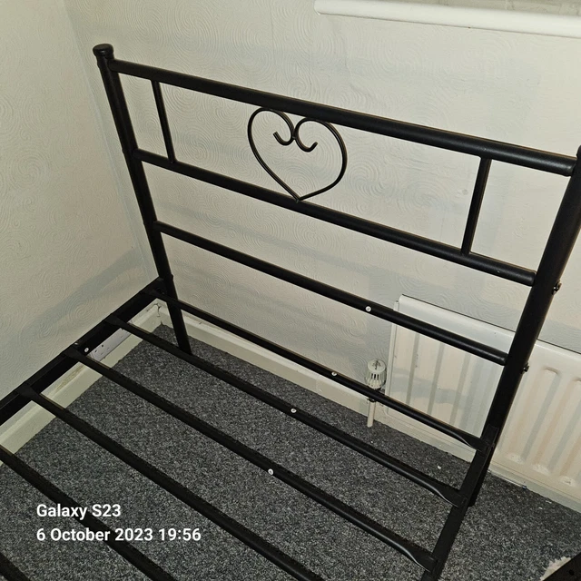 BLACK METAL SINGLE bed frame £35.00 PicClick UK