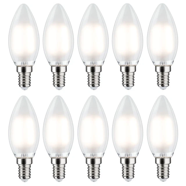 10 x Paulmann LED Filament Kerze 2,5W =25W E14 matt Satin warmweiß 2700K UVP 59€