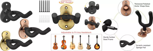 TTCR-II Set Di 3 Ganci Per Chitarra Ukulele, Supporto Parete Confezione Da 3.