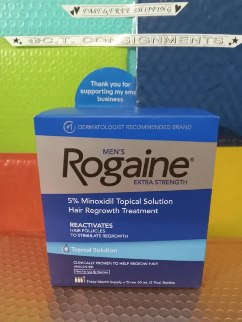 EX:6/26🆕️ STOCK❗️Men's ROGAINE 5% Minoxidil Solution, 3 Month Supply.❗️🆕️LOOK