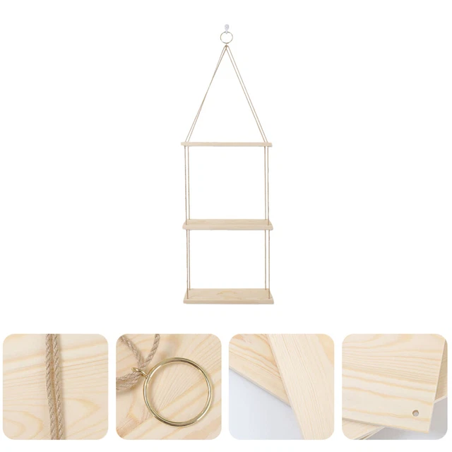 Wisebom Panier Suspendu Rangement à 3 Niveaux, Panier Mural Rangement Porte Solution de Rangement en Tissu, Organiseur Suspendu de Porte pour Chambres d'enfants, Salles de Bains et Chambres