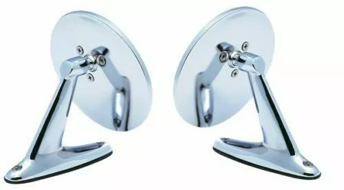 Cadillac Universal Round Chrome Exterior Door Mount Rear View Mirror w/ Gasket