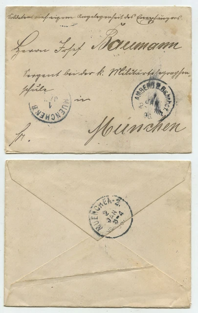 62438 - Beleg - Amberg 1.1.1896 nach München