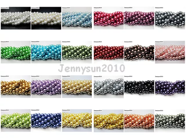 100pcs Top Quality Czech Glass Pearl Round Beads 3mm 4mm 6mm 8mm 10mm 12mm 14mm