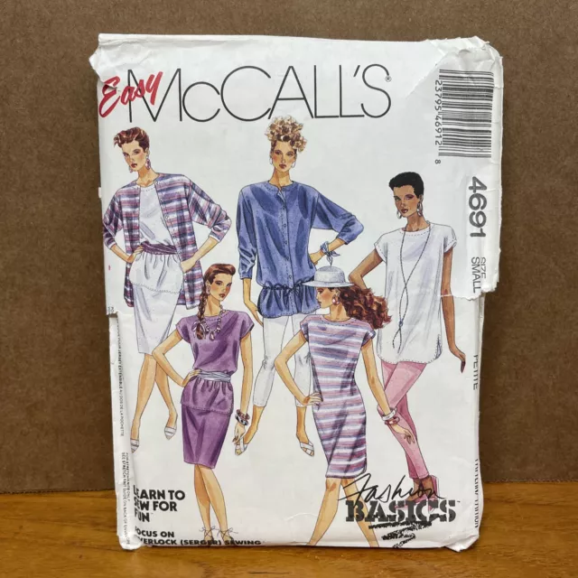 McCall's Sewing Pattern 4691 UNCUT size 10,12 Misses Jacket Dress Skirt Pants