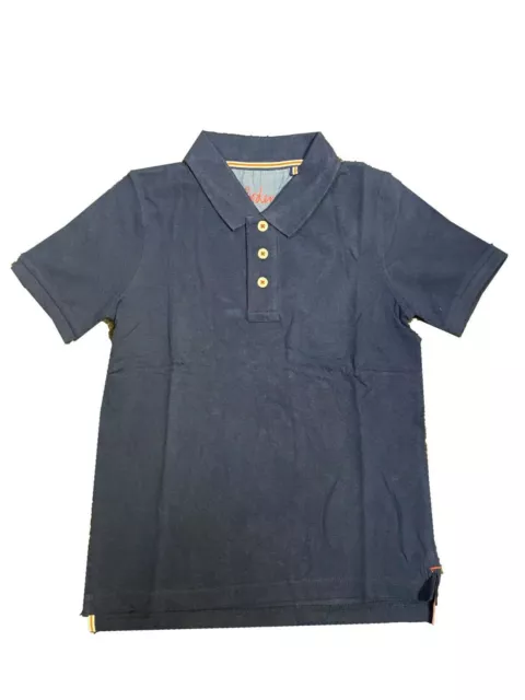 Ex Mini Boden Boys Kids Pique Polo Shirt Top Navy Age 9 - 10 Years (AR1.157)