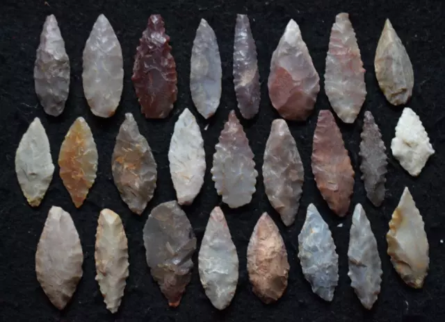25 Sahara Neolithic small ovate projectile points/tools lot #3