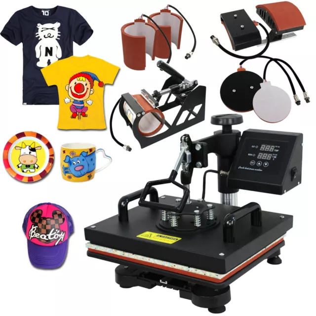 6 in 1 Combo Teflon Heat Press Digital Sublimation Transfer Machine for T-Shirts