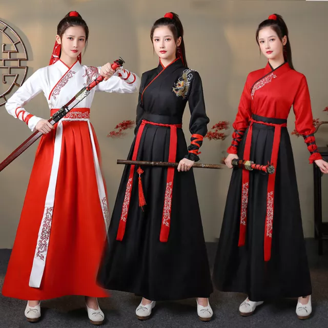 Antike Chinesisch Bestickt Hanfu Kleid Orientalische Outfit Kostüm Ball Unisex