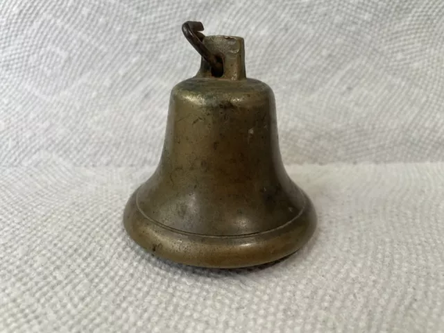 Vintage Bronze Bell with Iron Clapper 2-1/4"H x 2-1/2"D circa 1940s-1950s