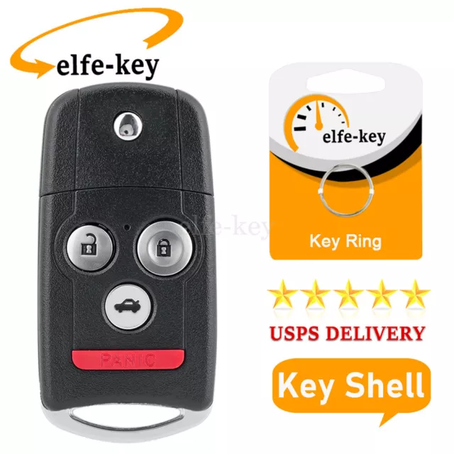 Keyless Entry Remote Flip Key Fob Case Shell 4 Button for Acura TLTSX 2009-2014