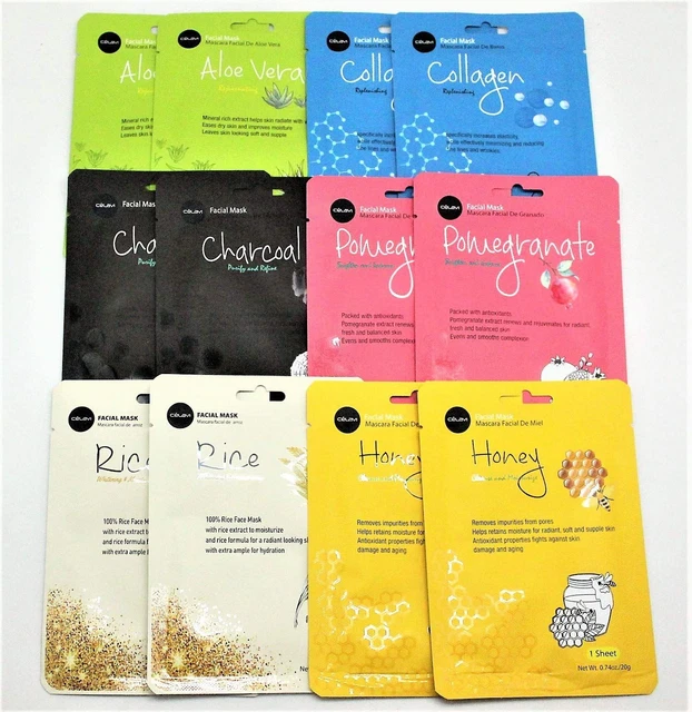Celavi Essence Facial Face Mask Sheet Korea Skin Care Moisturizing 6 Pack B...