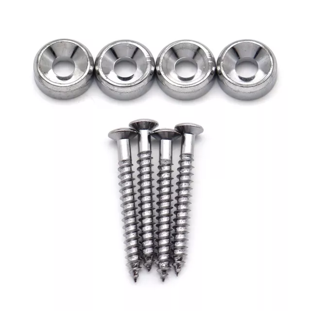 2 Groups 8Pcs Silver Electric Guitar Neck Joint Bushings and Bolts Guitar Parts