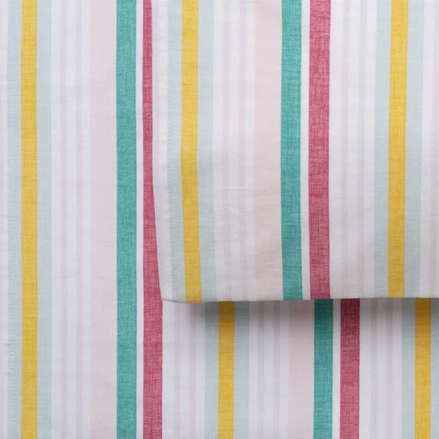 NEW KOO Printed Washed Cotton Desert Sun Stripe 2 Pack Pillowcases By Spotlight