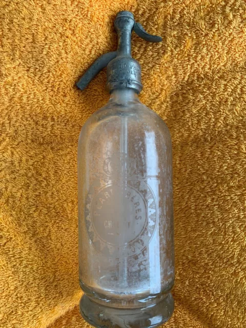 ANCIEN SIPHON, bouteille à eau de seltz  blanche