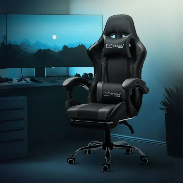 Massage Gaming Stuhl Bürostuhl Racing Schreibtischstuhl Verstellbar Gaming Chair