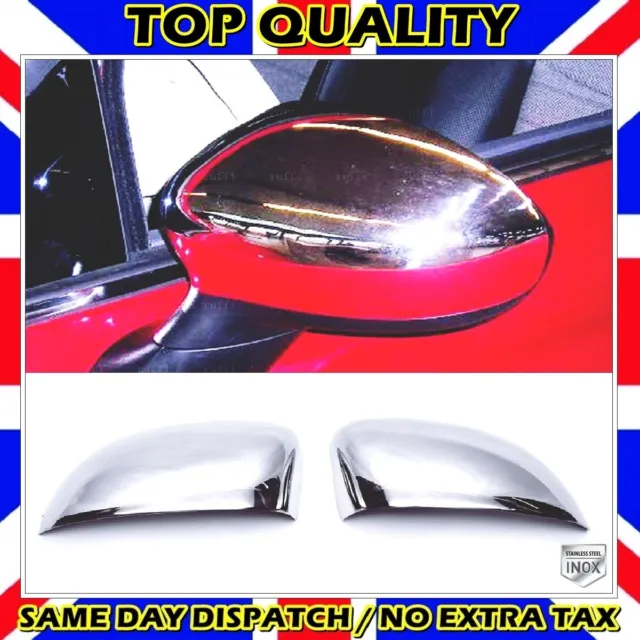 2Pcs Car Side Wing Mirror Cover Caps For Fiat 500 500c 2007-2021