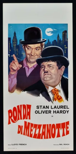 Locandina Ronda Di Mezzanotte  Stanlio Ollio Stan Laurel Oliver Hardy L36