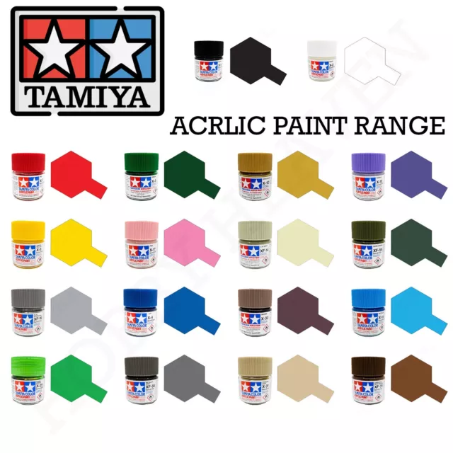 Tamiya Acrylic Paints 10ml X + XF Full Range Flat Fast Shipping