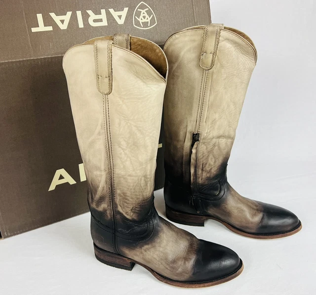 ARIAT 15 In’ Western Ombre Roper Boot 10018585 Tan Brown Pull On Womens Size 10B