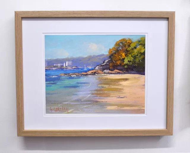 Sydney Harbour Beach , Rocky shore Framed original oil painting by G. Gercken