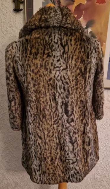 Miss Selfridge Womens  Leopard faux fur plush Jacket Coat Jacket Size UK12 EUR40 3