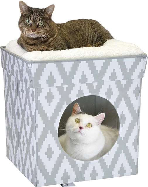 Kitty City Large Cat Bed, Stackable Cat Cube, Indoor Cat House/Cat Condo, Cat Sc