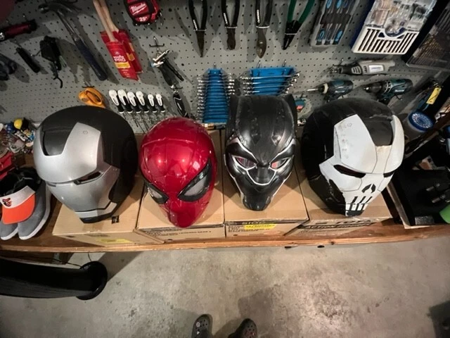 Marvel Legends War Machine , Spiderman, Punisher , Black Panther Helmet Lot  New 2