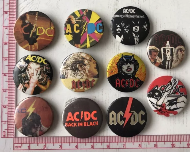 11x VTg Og ac/dc  25mm pin badge heavy metal music band 1980s
