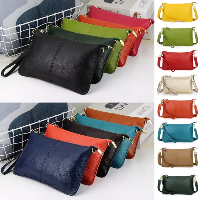 Women Genuine Leather Clutch Messenger Handbag Crossbody Shoulder Bag Purse +