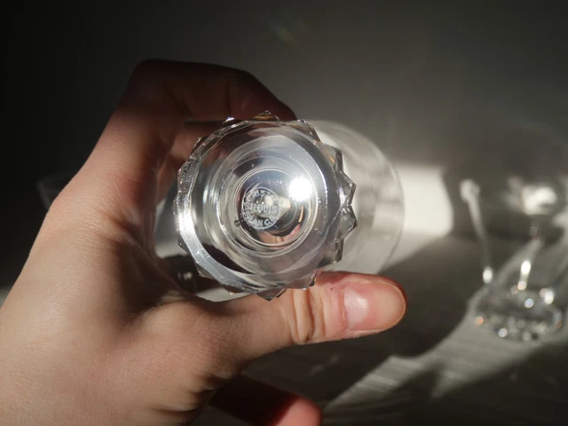 4 verres à vin blanc en cristal Saint ST Louis art déco modèle Diamants 8,1 cm 10